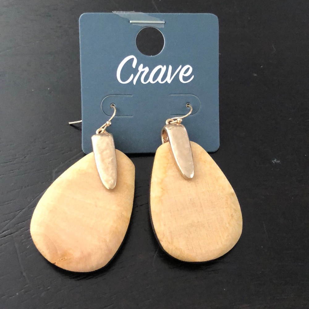 Wood teardrop earrings